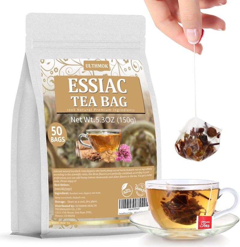 ULTHMOK Premium Essiac Tea Bags - 50 Count, 100% Natural Ingredients, Caffeine Free Wellness Blend - Image 1