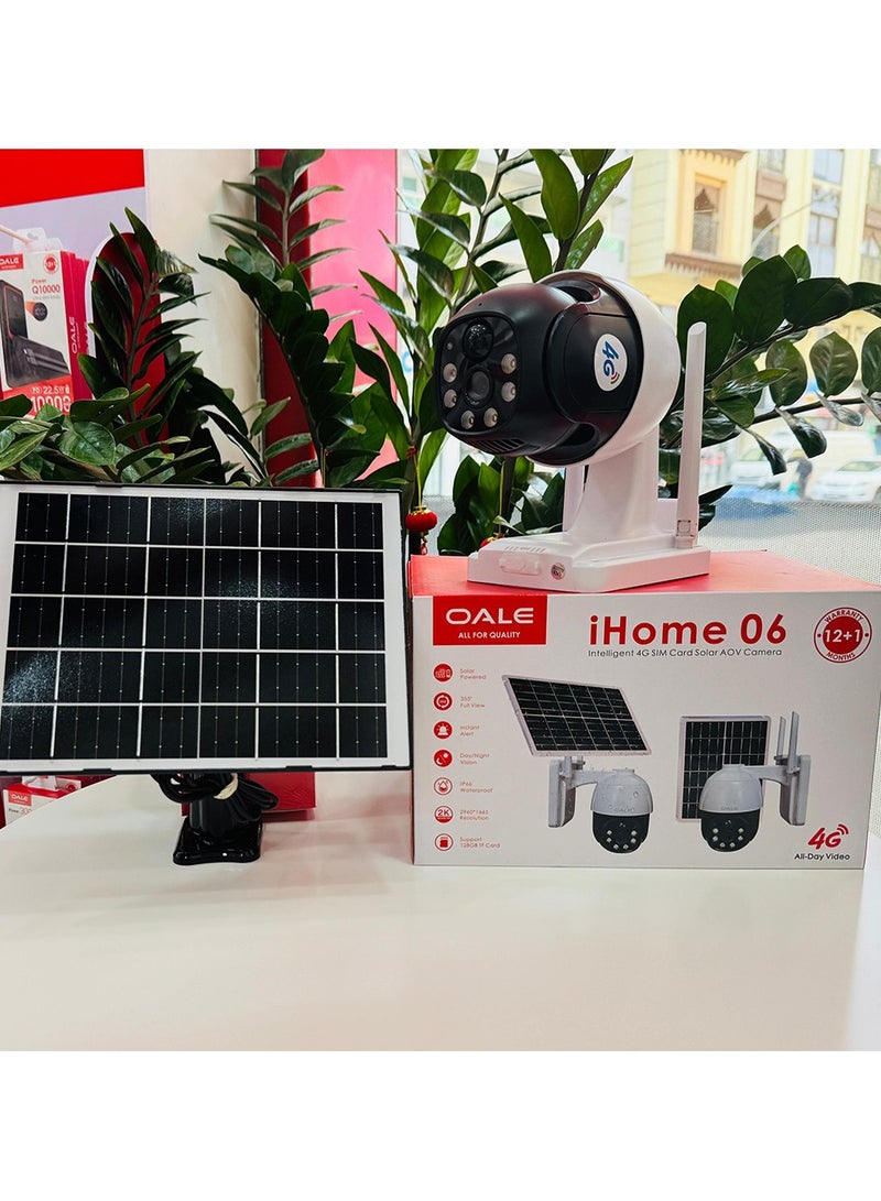 أوالي, كاميرا مراقبة ذكية OALE iHome 06 تعمل بالطاقة الشمسية بتقنية AOV مع شريحة SIM 4G، دقة 2960*1665 2K، زاوية 355 درجة تدعم الرؤية الليلية واكتشاف الحركة والمكالمات الصوتية  - Image 4