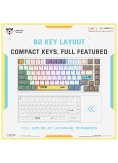 onikuma Upgrade G58 – 75% Mechanical Gaming Keyboard – Compact 82 Keys – Wired Blue Switch – Rainbow LED Backlit – USB for PC/Laptop/Mac – Mixed Color Keycaps  - Image 2