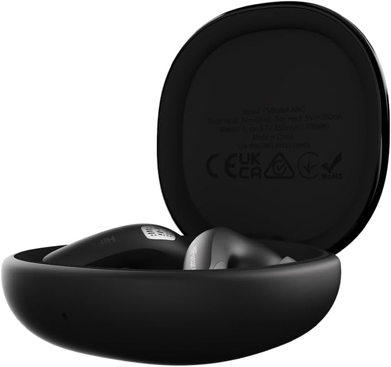 HiFuture FlyBuds4 True Wireless Earbuds with ANC, 4 Mics, 30H Playtime, Bluetooth 5.4, Graphite-Inspired Sound, Waterproof, Secure Fit, Noise Cancelling Earbuds, Black - Image 3