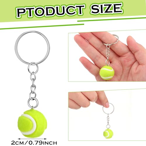 Sureio 48 Pcs Tennis Party Favors Gifts Bulk 24 Charm Bracelets 24 Ball Keychain Key Ring Metal Tennis Balls Easter Party Supplies for Adults Women Sport Lovers Team Accessories - Image 4