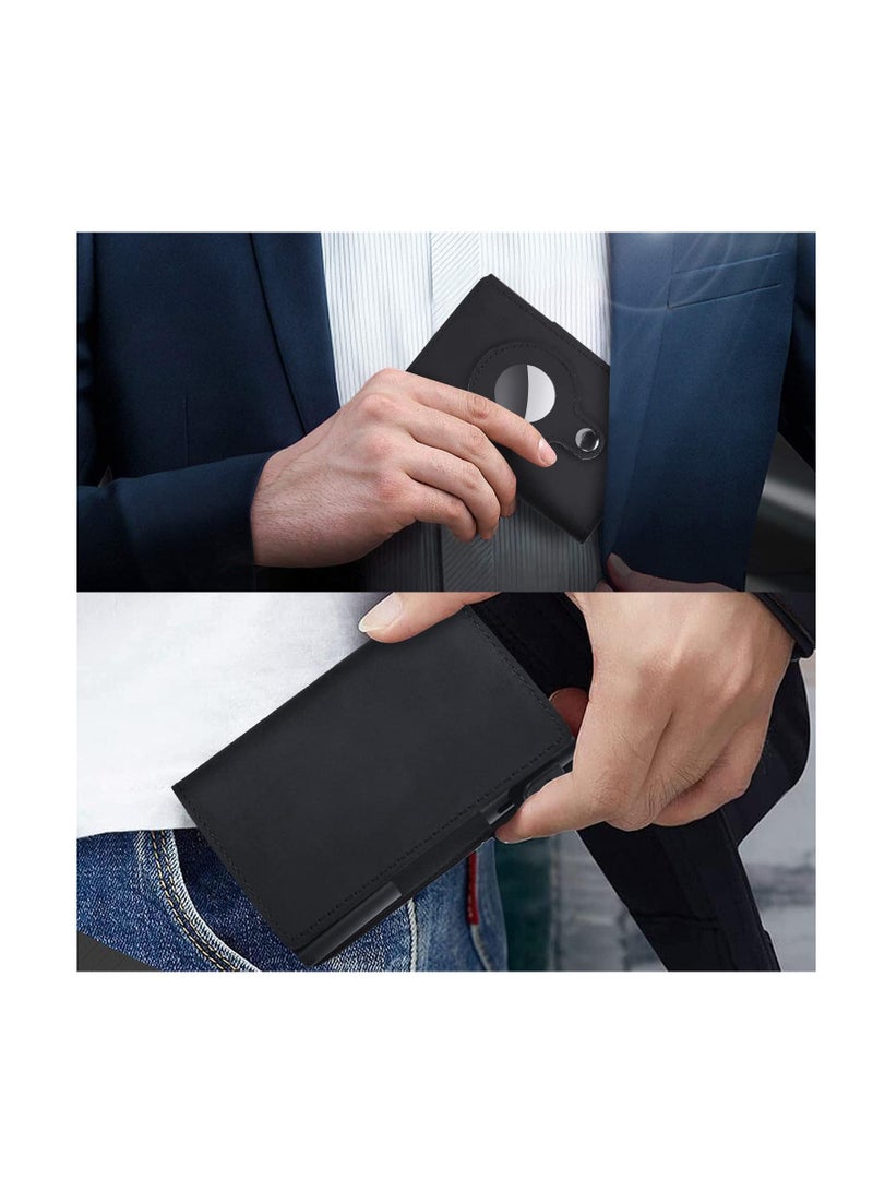 Dubkart Pocket-Sized and Slim Design Multipurpose Accessory for Air Tag Black Leather - Image 5