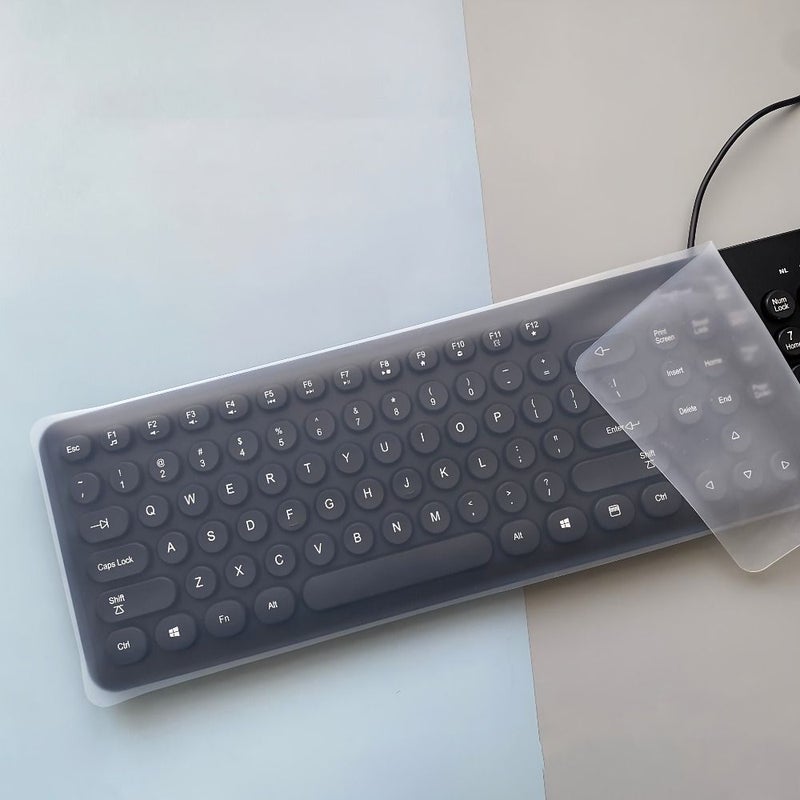 Transparent Dustproof Washable Keyboard Cover For 104 Key Desktop PC Gaming Office - Image 1