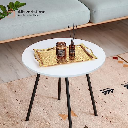 Alisveristime Ottoman Turkish Zamak Serving Tray with Traditional Motifs Ideal for Coffee and Tea Six Person Tray 145 x 985 in Gold - Image 3