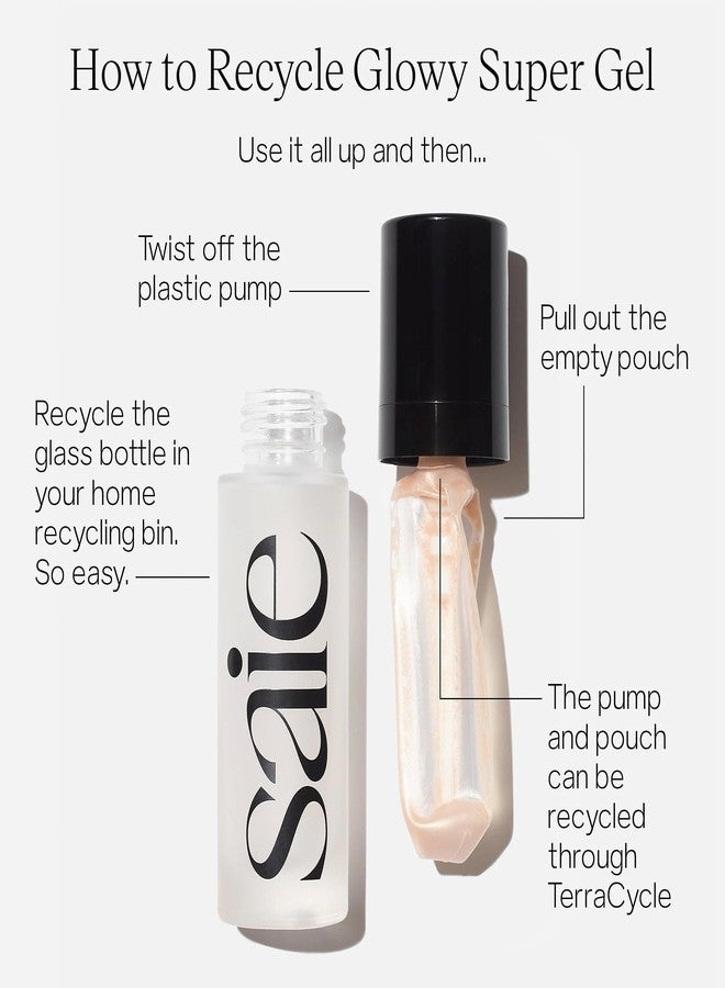 Saie Glowy Super Gel Lightweight Illuminator - Travel Size Luminizer and Makeup Primer for Glowing Skin - Enriched with Vitamin C + Hydrating Squalane Oil - Warmglow (0.5 oz) - Image 3