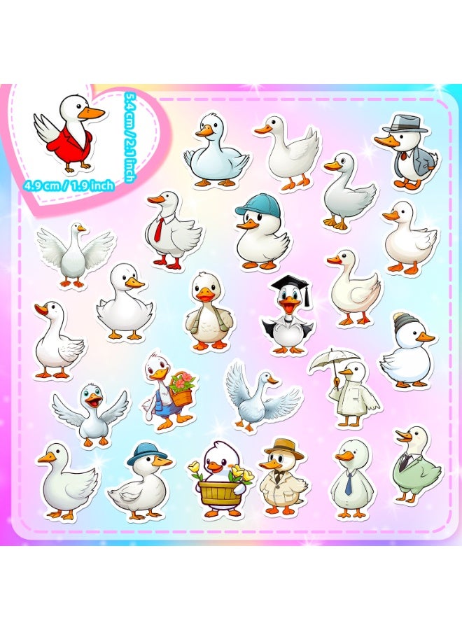 NIBEMINENT 50 Pcs Cartoon Big White Goose Deco Kit Waterproof Stickers, High Definition Printing Bright Colors, Suitable for Laptop Skateboard Luggage Water Bottle Guitar DIY - Image 3