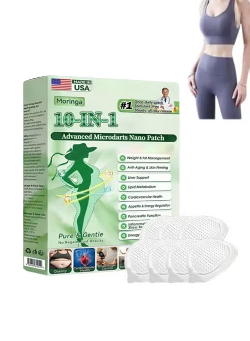 Moringa 10-In-1 Nano Microdarts Patch, 2026 New Berberine Patches, Natural Body Slim Patchs For Women And Men, Suitable for All Skin Types - Image 1