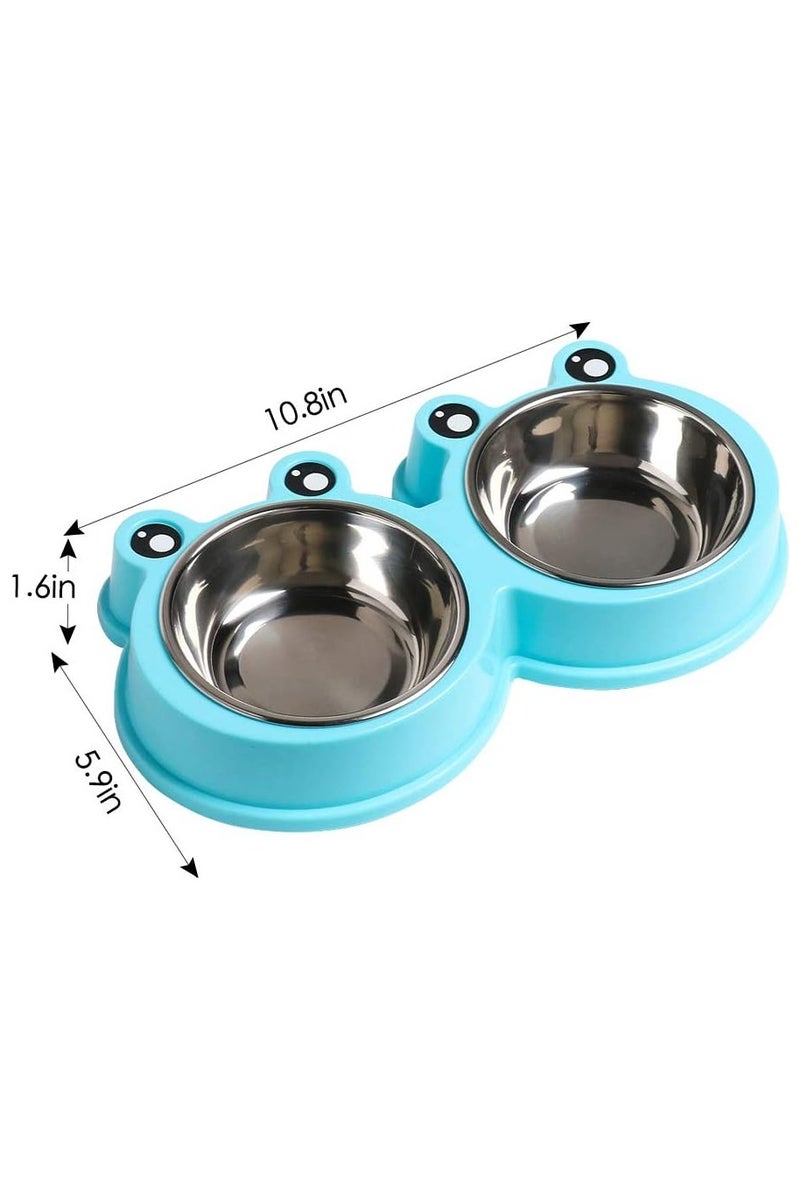 Generic Double Dog Cat Bowls Premium Stainless Steel Pet Bowls with No-Slip Stainless Steel Cute Modeling Pet Food Water for Feeder Dogs Cats Rabbit and Pets  - Image 2
