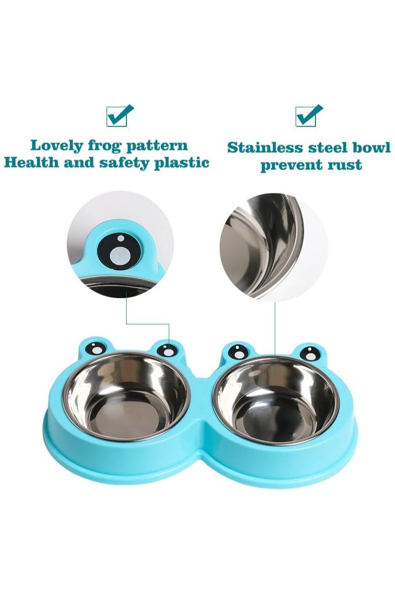 Generic Double Dog Cat Bowls Premium Stainless Steel Pet Bowls with No-Slip Stainless Steel Cute Modeling Pet Food Water for Feeder Dogs Cats Rabbit and Pets  - Image 4