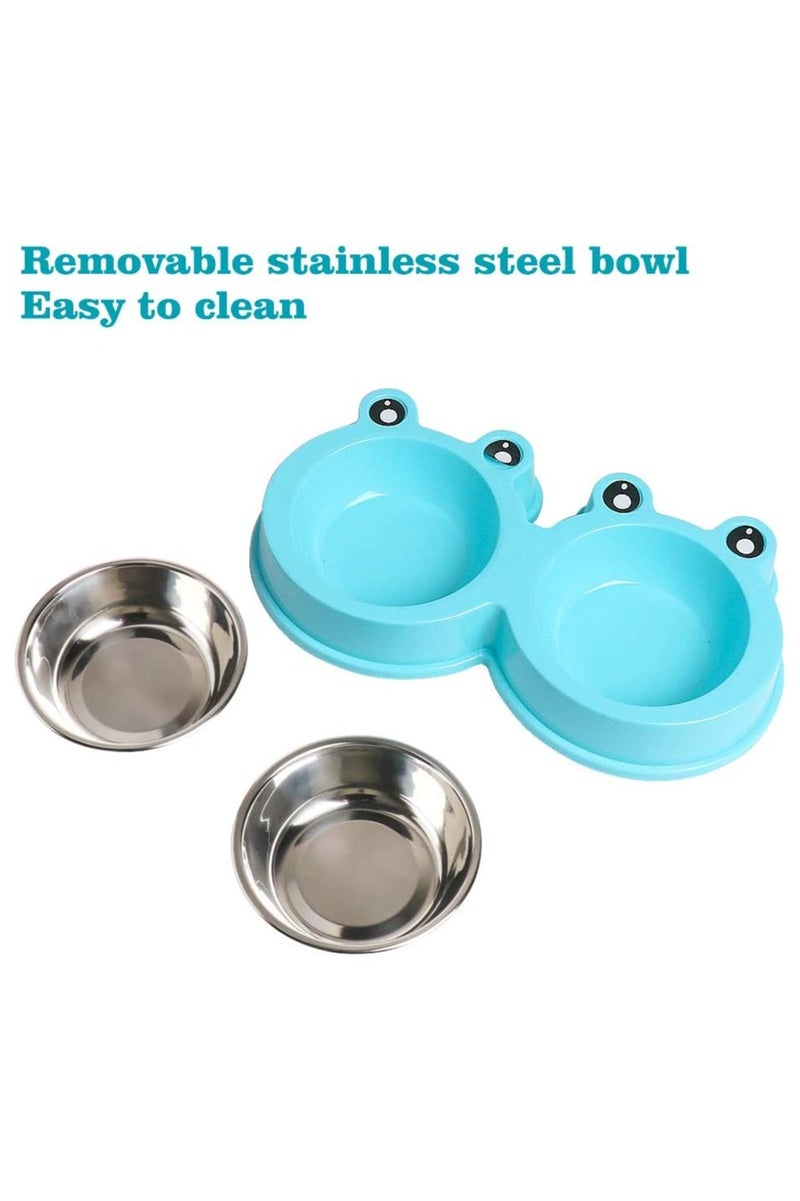 Generic Double Dog Cat Bowls Premium Stainless Steel Pet Bowls with No-Slip Stainless Steel Cute Modeling Pet Food Water for Feeder Dogs Cats Rabbit and Pets  - Image 3