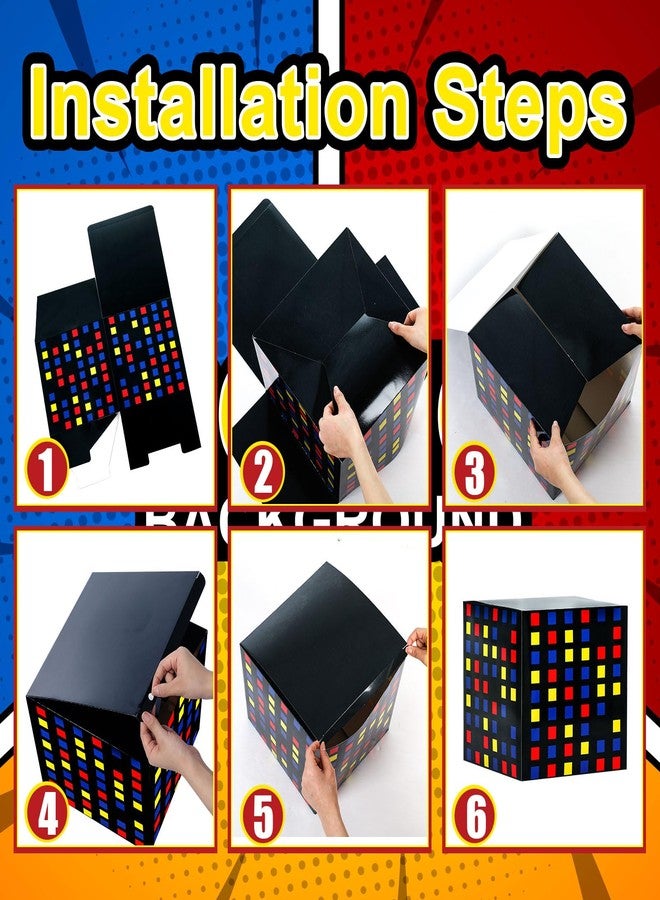 Weekgrat 6 Pcs Large Hero Party Favor Boxes 11 Inch Skyscraper City Gift Hero Theme Candy Treat Boxes City Skyline Buildings Heroes Centerpiece for Boys Girls Birthday Party Decoration (Multicolor) - Image 3