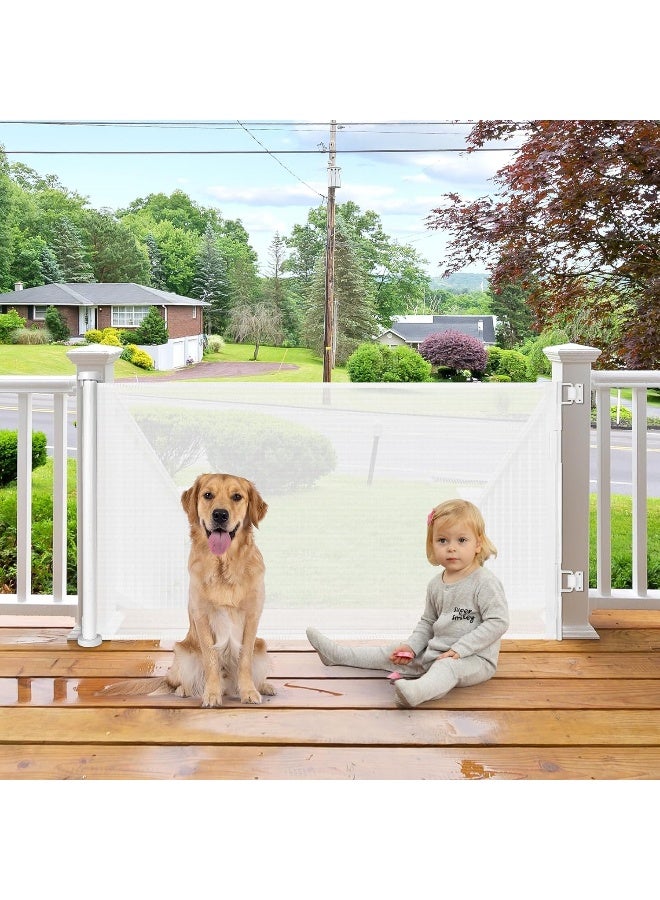 BETERTEK Retractable Dog Gates for Doorways 55 Inch Wide Retractable Baby Gates for Dogs - Image 1