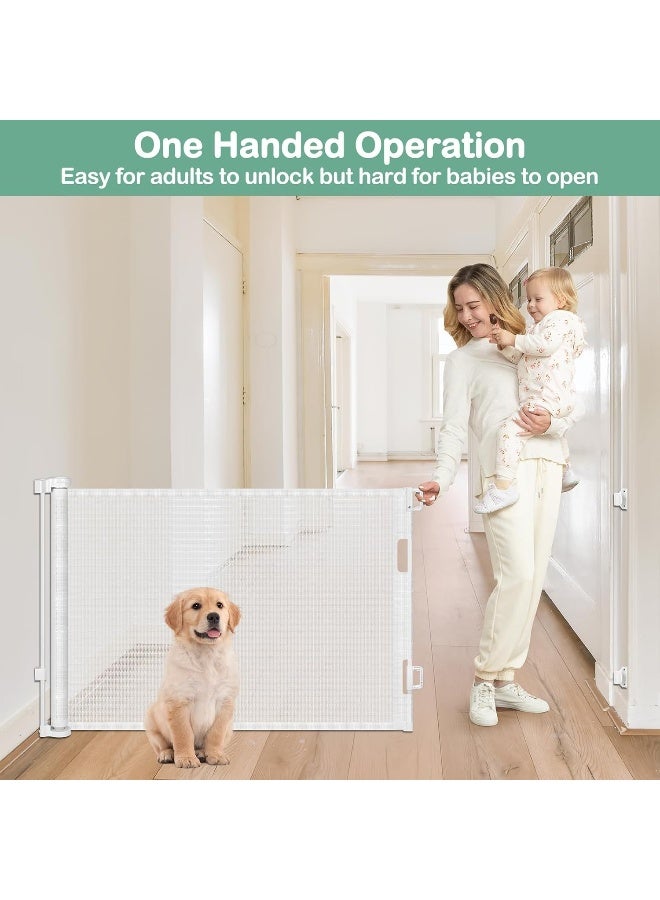 BETERTEK Retractable Dog Gates for Doorways 55 Inch Wide Retractable Baby Gates for Dogs - Image 5
