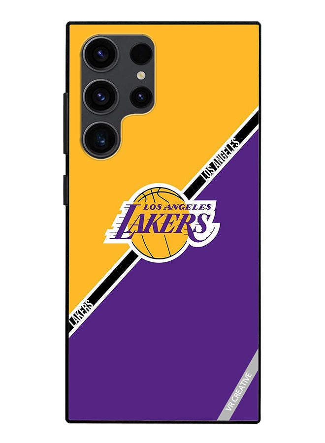VR CREATIVE Protective Case Cover For Samsung Galaxy S23 Ultra 5G Los Angeles Lakers Design Multicolour - Image 1