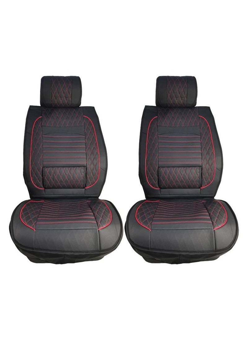 3XR - PU Leather Material Car Seat Cover Hlgh QuaIity Car Seat Cushion2 Pcs Set Grey 3XR - Image 1