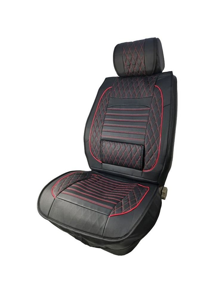 3XR - PU Leather Material Car Seat Cover Hlgh QuaIity Car Seat Cushion2 Pcs Set Grey 3XR - Image 1