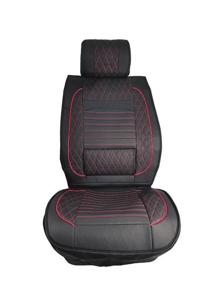 3XR - PU Leather Material Car Seat Cover Hlgh QuaIity Car Seat Cushion2 Pcs Set Grey 3XR - Image 1