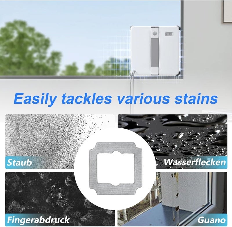 Frexusuent Cleaning Rag for Ecovacs Winbot MINI2 Window Cleaner Robot, Winbot MINI2 Accessories 9 Pcs Cleaning Rag - Image 4