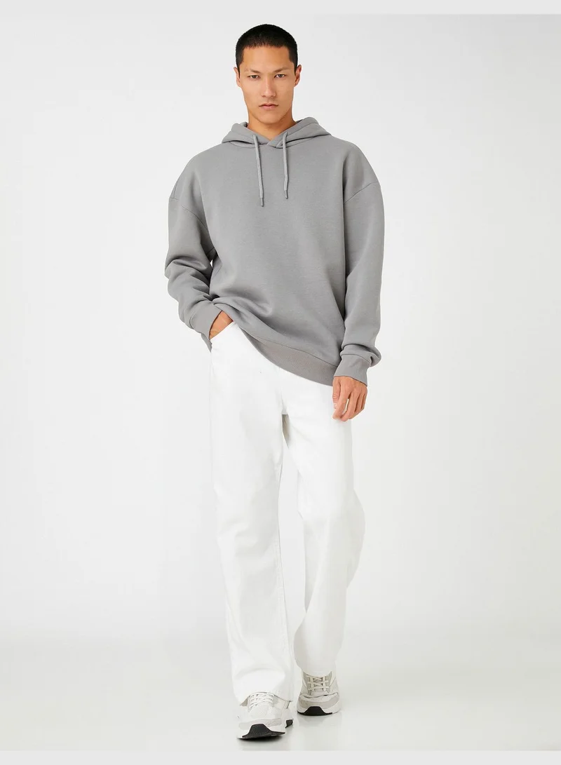 KOTON Basic Oversized Hoodie Long Sleeve