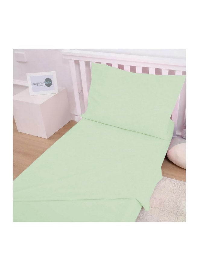 American Baby Company American Baby Company 100% Natural Cotton Jersey Knit Toddler Sheet Set, Celery, Soft Breathable, for Boys and Girls - Image 4