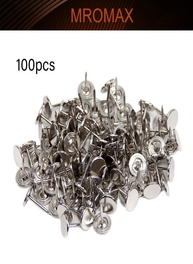 MroMax 17mm Length Metal Flat Head Upholstery Nails Sofa Thumb Nails Silver Tone Used for Secure Paper Items 100Pcs - Image 3