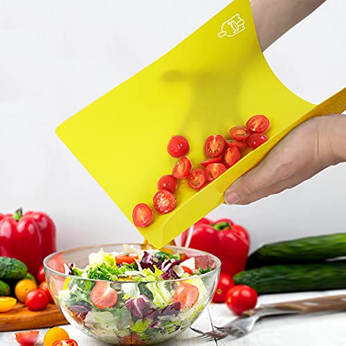 ZVP Flexible Plastic Cutting Boards for Kitchen Set of 3, Chopping Boards with Food Icon, Non-Slip Cutting Mats for Meat, BPA Free, Dishwasher Safe Rainbow - Image 4