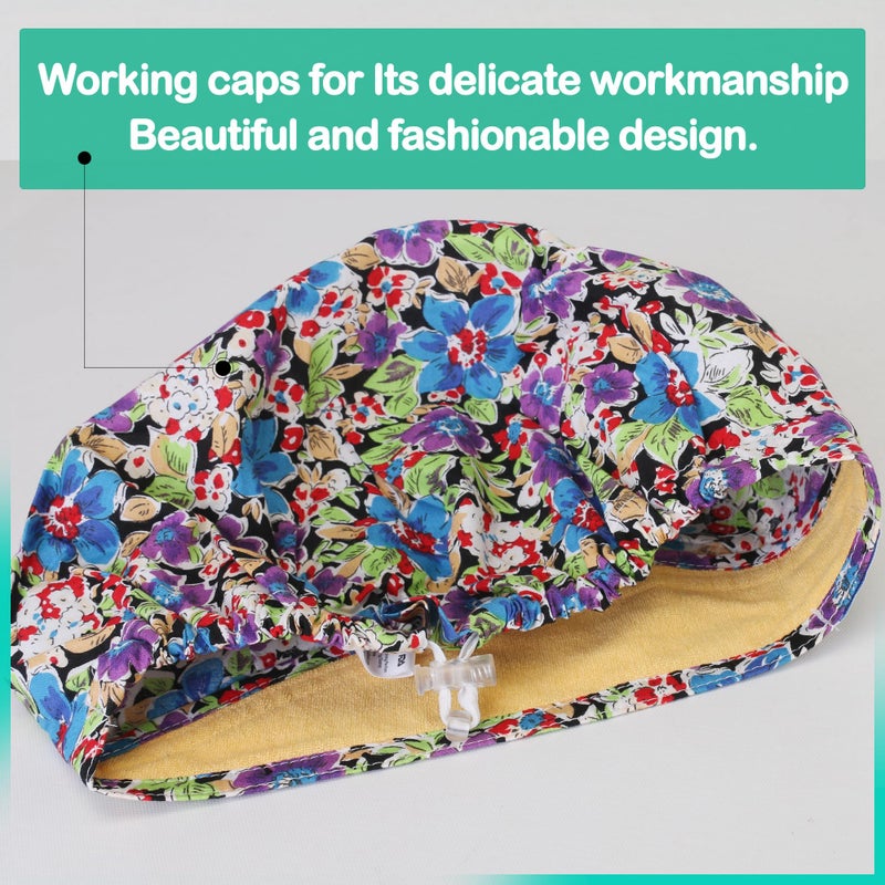 GUOER Scrub Cap Working Hat Bouffant Cap One Size (N24F04M) - Image 3