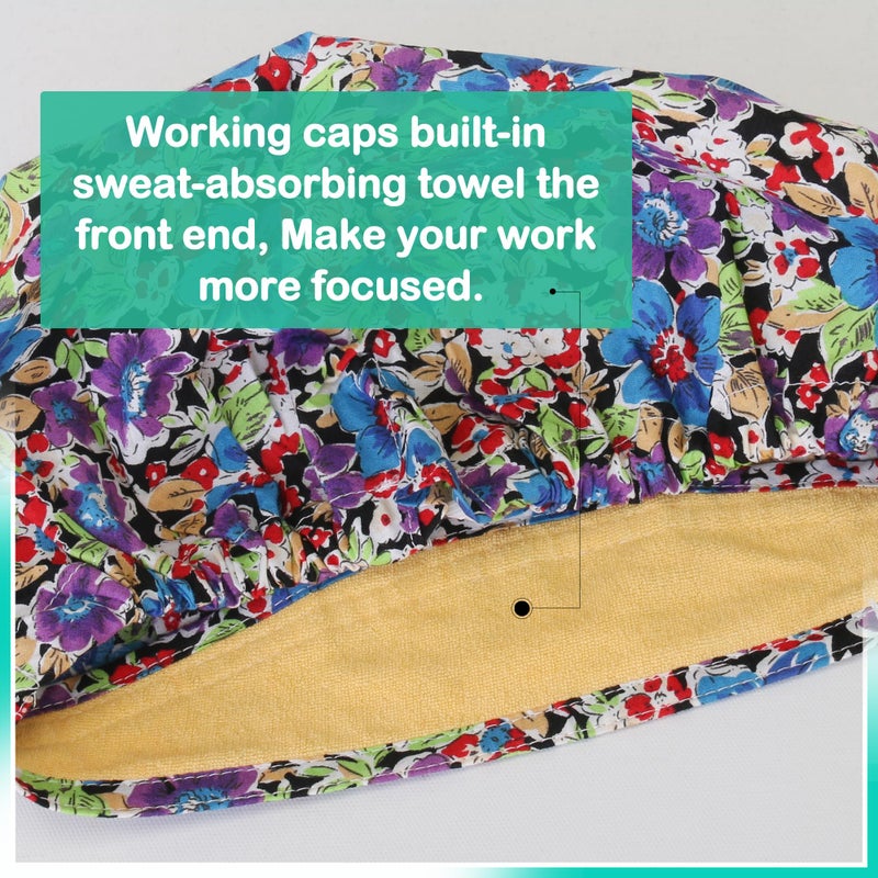GUOER Scrub Cap Working Hat Bouffant Cap One Size (N24F04M) - Image 4