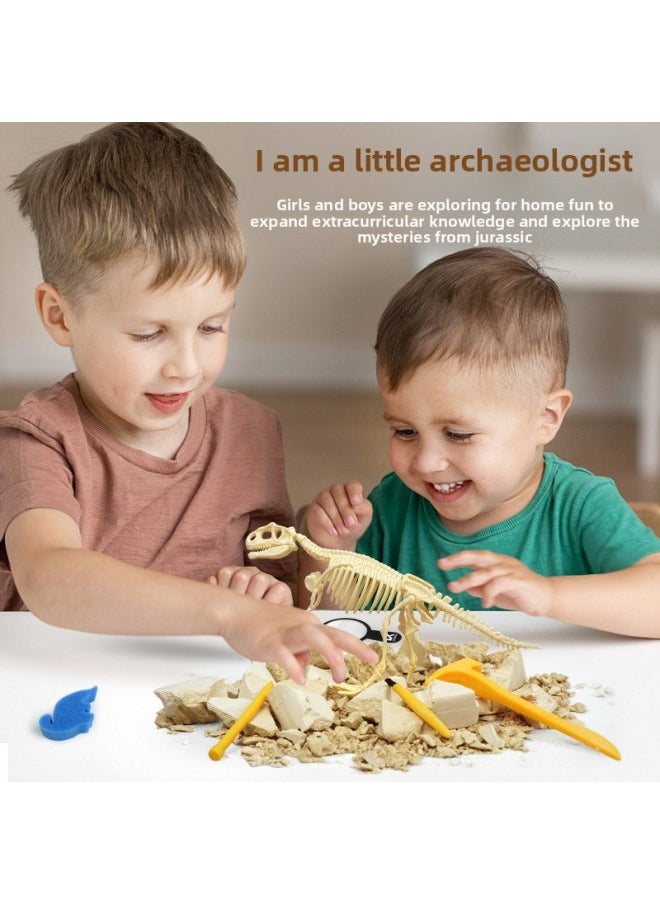 Children's Dinosaur Fossil Archaeological Digging Toy Boy Digging Specimen Handmade Diy Tyrannosaurus Rex Skeleton Assembled Model-Color:K757 Stegosaurus  - Image 4