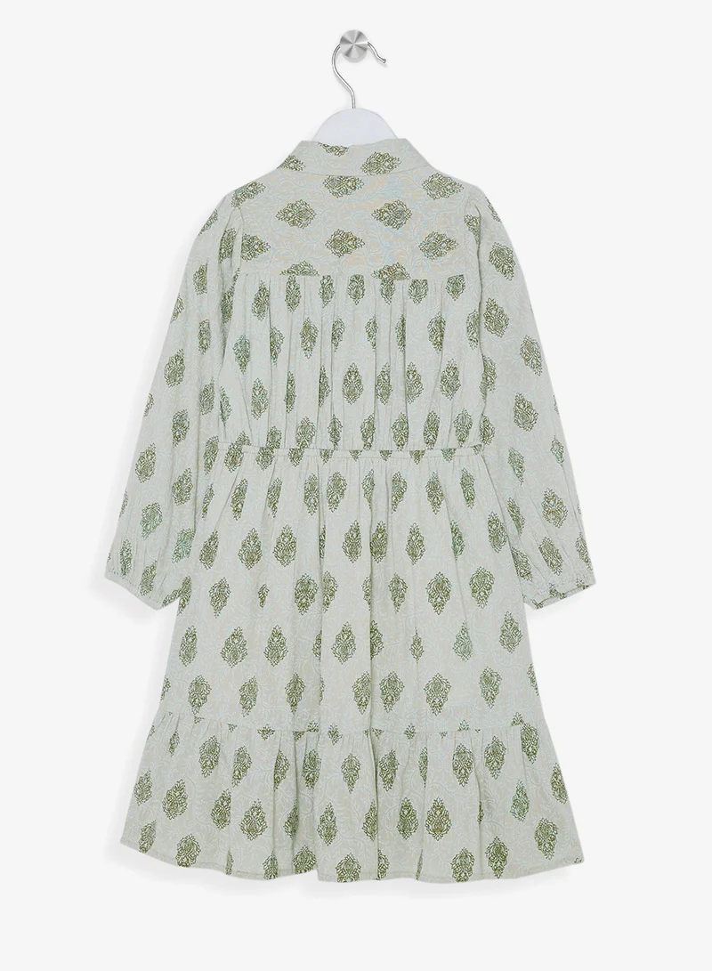 ريبلز مع نمشي Girls Printed Cotton Dress