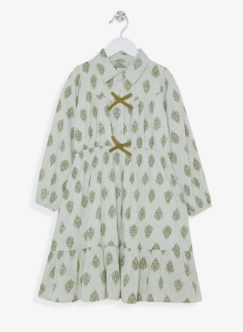 ريبلز مع نمشي Girls Printed Cotton Dress