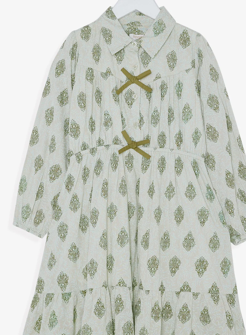 Ripples Girls Printed Cotton Dress