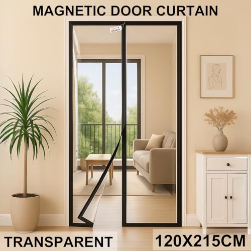 Royalkart® Transparent PVC Magnetic Door Curtain | Hands Free Self-Closing Screen | Blocks Insects & Outside Dust | Clear See-Through Screen for Home, Kitchen, AC Room, Shop | Door Size- 120cm x 215cm - Image 2