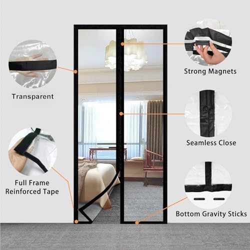 Royalkart® Transparent PVC Magnetic Door Curtain | Hands Free Self-Closing Screen | Blocks Insects & Outside Dust | Clear See-Through Screen for Home, Kitchen, AC Room, Shop | Door Size- 120cm x 215cm - Image 5