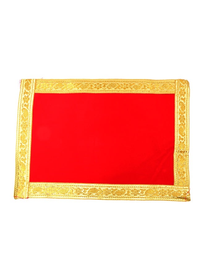 Red Velvet Aasan 7X10 Inches