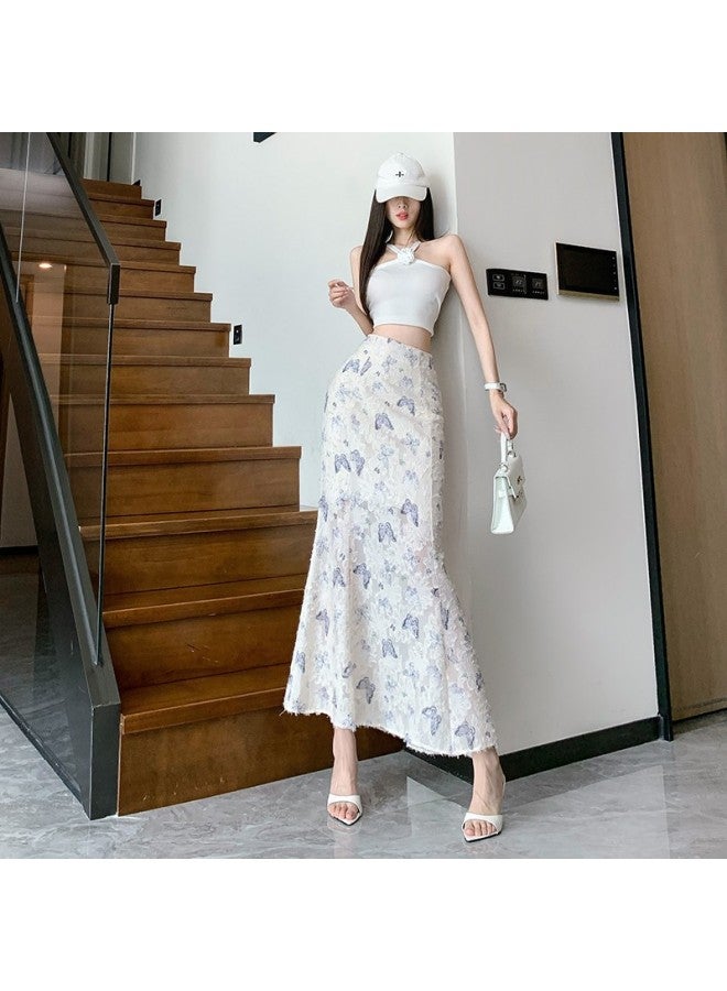 Xiaoqing Three-dimensional Printed Lotus Leaf Skirt Cross-border Women's Summer Slimming Mid-length French Skirt  - Image 3