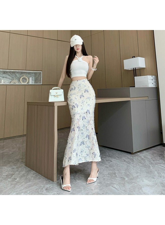 Xiaoqing Three-dimensional Printed Lotus Leaf Skirt Cross-border Women's Summer Slimming Mid-length French Skirt  - Image 4