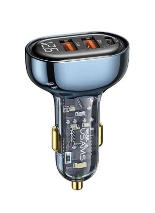 Transparent Car Charger 80W 3 Port USB Type-c Car Charger Portable Mobile Phone Travel Fast Car Charger Blue - pzsku/Z4D12F079C6CE4AC7E084Z/45/_/1680027391/57780df1-2faa-43e9-9616-eae6608e3087