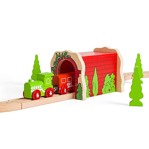 Bigjigs Rail Red Brick Train Tunnel | Model Accessories for Wooden Railway Track | Wood Toy Expansion for Steam Engine Fans | Ideal Gifts for 3+ Year Old Kids | Toddler Education Tool - Image 5