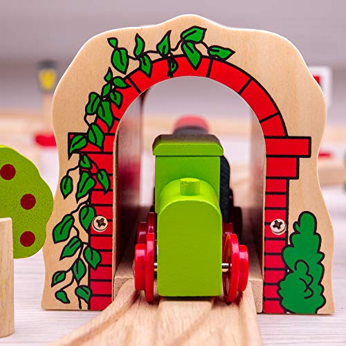Bigjigs Rail Red Brick Train Tunnel | Model Accessories for Wooden Railway Track | Wood Toy Expansion for Steam Engine Fans | Ideal Gifts for 3+ Year Old Kids | Toddler Education Tool - Image 2