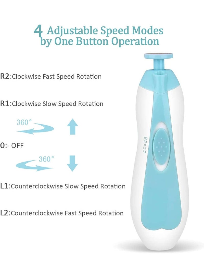 Meetion Baby Nail Trimmer Electrically safe Baby nail clippers, Newborn and Kids Nail Kit, also available for adults (blue) - Image 3