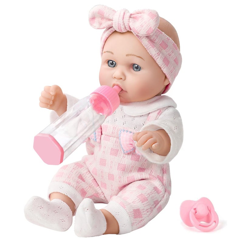 DOTVOSY 12 Girl Baby Doll Playset with Accessories and Clothes in Gift Box for Little Girls12 Inch Small Realistic Baby Dolls Pacifier Bottle Pretend Baby Care Toy Set for Child Toddler 3 Gift Collection - Image 3