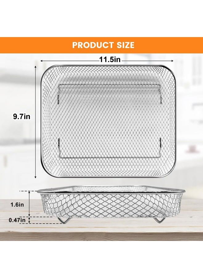 GWY Air Fryer Basket Replacement for Nuwave Bravo XL Air Fryer Toaster Convection Oven, 12 * 10'' Non-stick Mesh Air Fryer Stainless Steel Basket Wire Rack Accessories Parts, Dishwasher Safe - Image 2