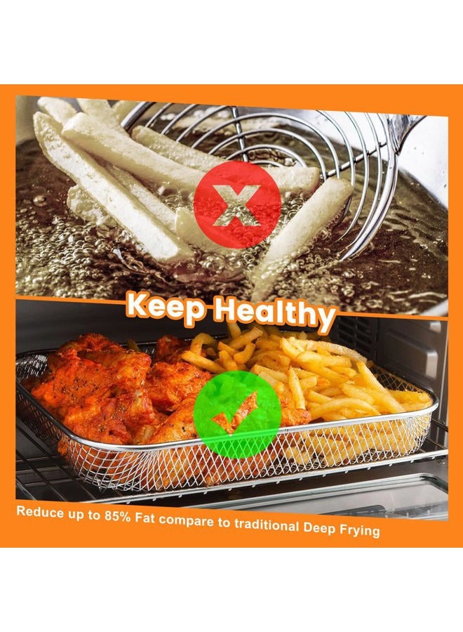 GWY Air Fryer Basket Replacement for Nuwave Bravo XL Air Fryer Toaster Convection Oven, 12 * 10'' Non-stick Mesh Air Fryer Stainless Steel Basket Wire Rack Accessories Parts, Dishwasher Safe - Image 4