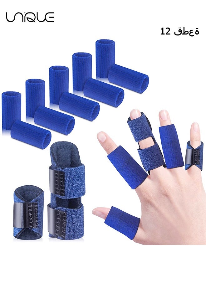 Unique - Finger Splint, Set of 2 Trigger Finger Brace with 10 Nylon Sleeves for Finger Pain Relief and Sport Injuries, Swelling Tendon Release Relieving Finger Stiffness and Sprained Knuckles - Image 1