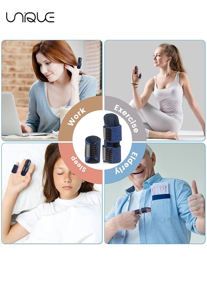 Unique - Finger Splint, Set of 2 Trigger Finger Brace with 10 Nylon Sleeves for Finger Pain Relief and Sport Injuries, Swelling Tendon Release Relieving Finger Stiffness and Sprained Knuckles - Image 1