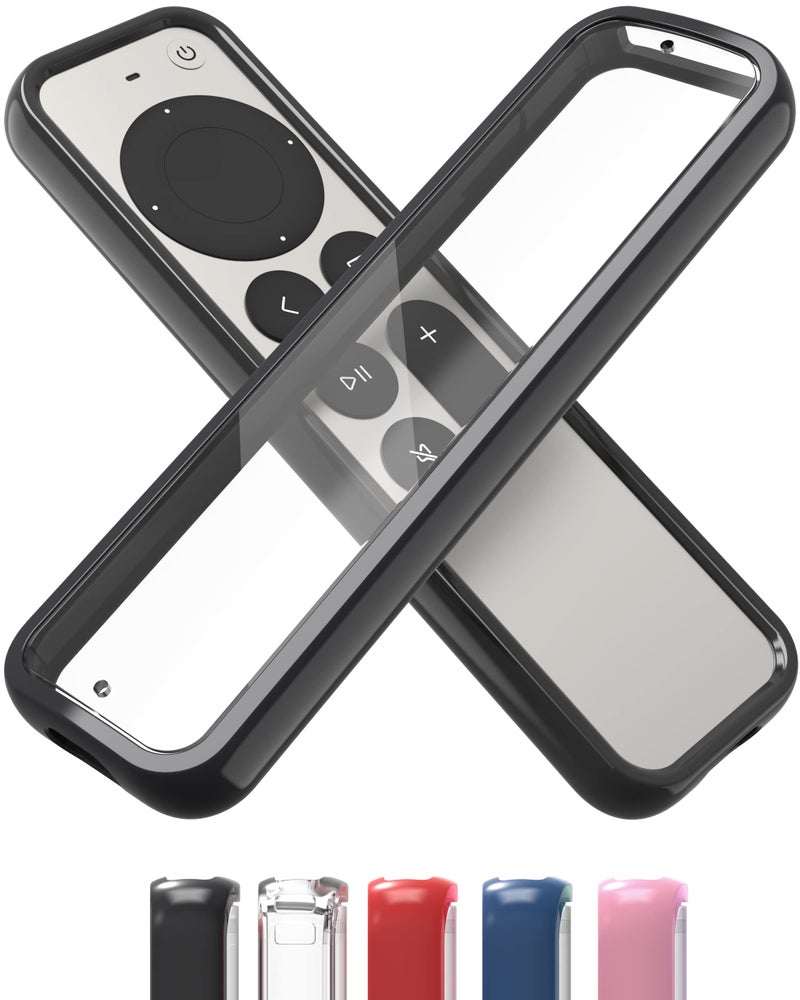 TotalMount Air Rim Case for Apple TV Remotes – Slim, Hybrid Black Perimeter Cover & Clear Back Remote Case with Ultimate Drop Protection - Image 1