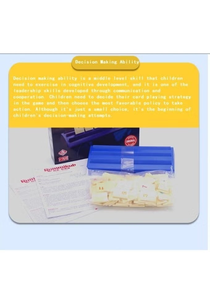 Rummikub Logic and Strategy Chessboard Classic Mahjong Game Card