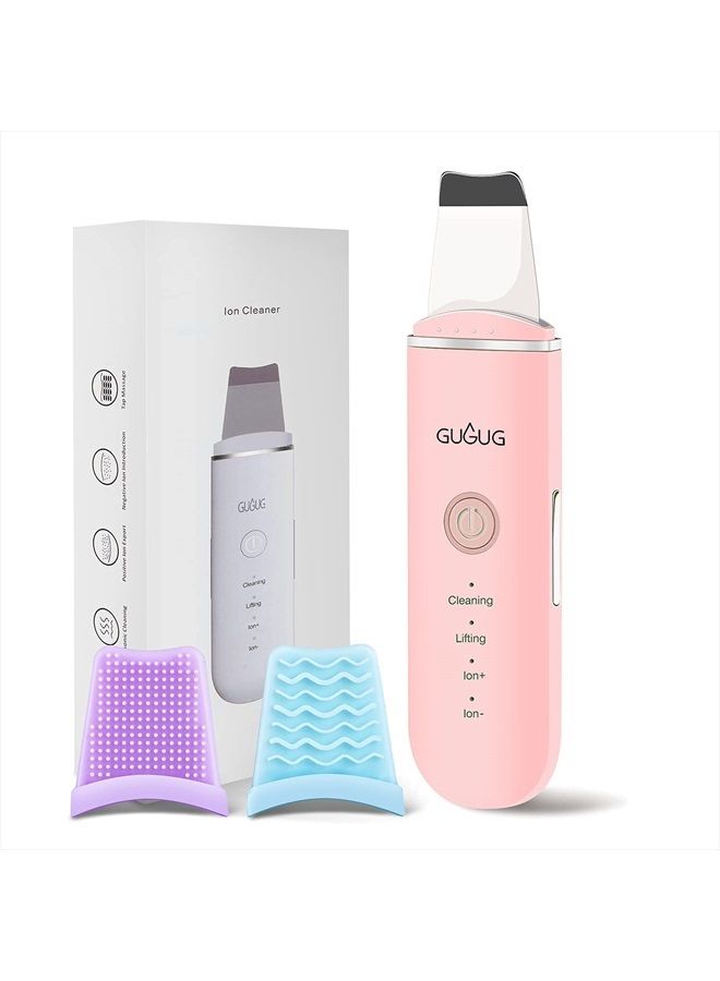 GUGUG Skin Scrubber Face Spatula - Skin Spatula Blackhead Remover Pore Cleaner with 4 Modes, Skin Care Tools-Pink - Image 1