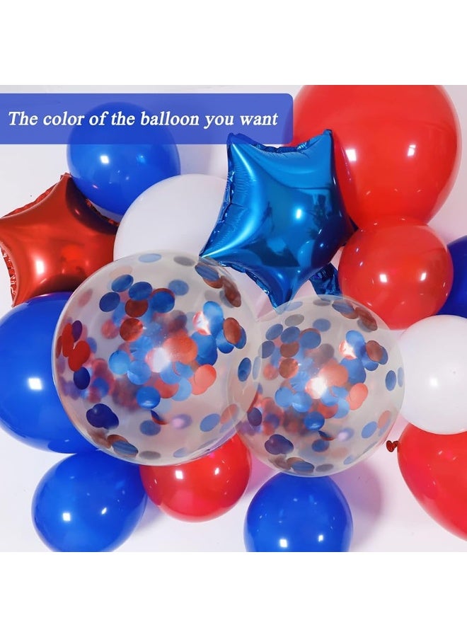 RUBFAC 160pcs Red White and Blue Balloons Garland Arch Kit, Baseball Balloons Arch, 4th of July Graduation Birthday Wedding Nautical Patriotic Baseball Theme with Star Foil Balloons - Image 5